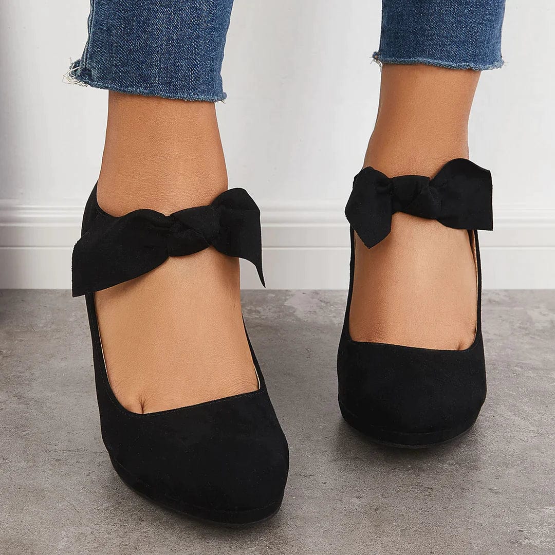 Lively® Vêtements été Noir / 35 Chaussures à Talon avec Nœud de Cheville | Lively™
